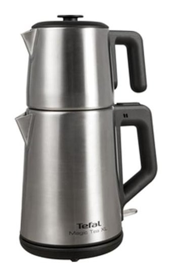 Tefal BJ5618TR Magic Tea XL Otomatik Çelik Demlikli 1650 W Işıklı Çelik Gövdeli İnox Retro Çay Makinesi