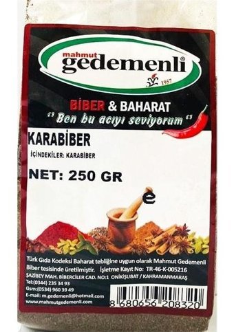 Gedemenli Toz Karabiber 250 gr