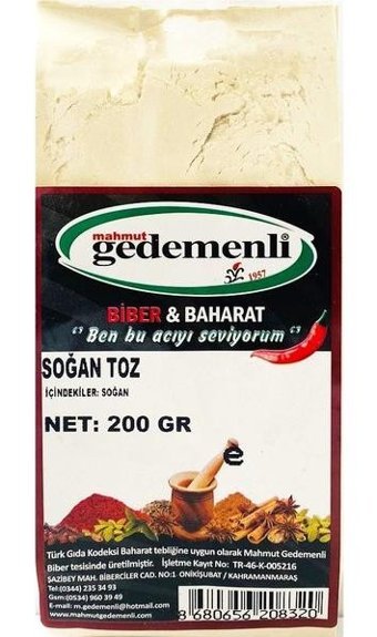 Gedemenli Soğan Tozu 200 gr