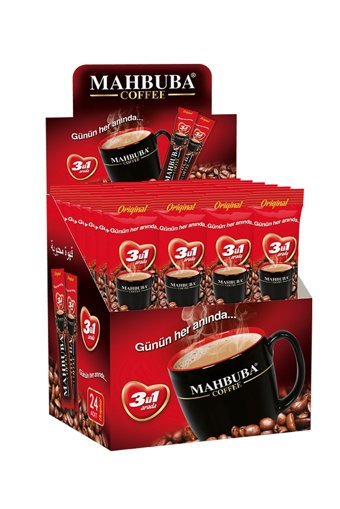 Mahbuba Coffee 3'ü 1 Arada Sade 18 gr 24 Adet Granül Kahve Hazır Kahve