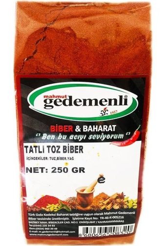 Gedemenli Tatlı Toz Biber 250 gr