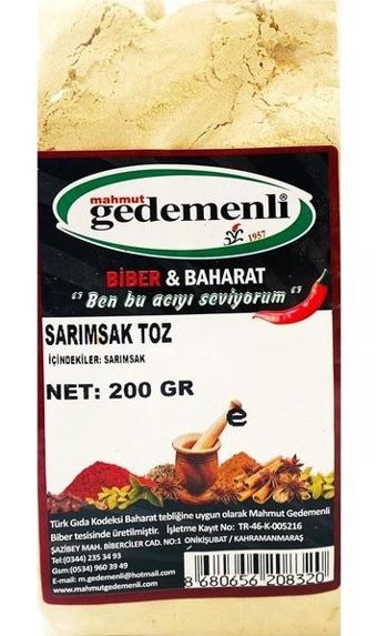Gedemenli Sarımsak Tozu 200 gr