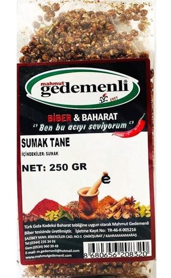 Gedemenli Tane Sumak 250 gr