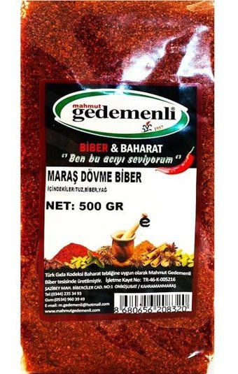 Gedemenli Maraş Dövme Biber 500 gr