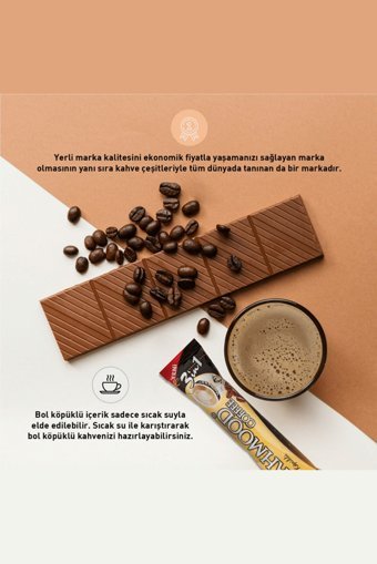 Mahmood Coffee 3'ü 1 Arada Sütlü Köpüklü 18 gr 36 Adet Granül Kahve Hazır Kahve