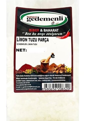 Gedemenli Limon Tuzu 250 gr