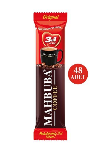 Mahbuba Coffee 3'ü 1 Arada Sade 18 gr 48 Adet Granül Kahve Hazır Kahve