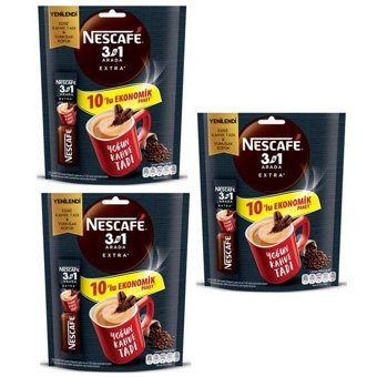 Nescafe 3'ü 1 Arada Sade 15 gr 10 Adet Granül Kahve Hazır Kahve