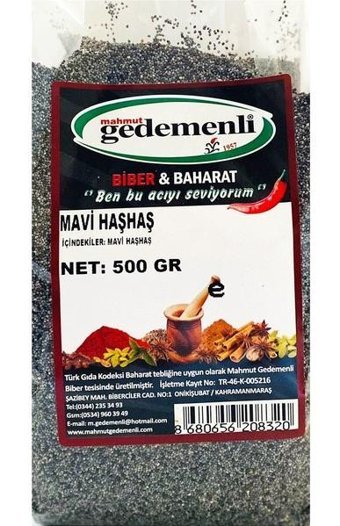 Gedemenli Mavi Haşhaş 500 gr