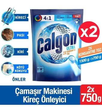 Calgon Ultra Konsantre 4'ü 1 Arada 2 x 750 gr Kireç Önleyici