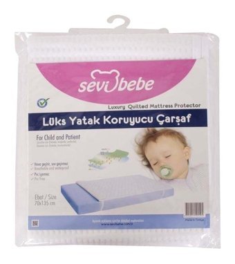 Sevi Bebe Pamuk - Poliüretan Lastiksiz 70 X 100 cm Tek Kişilik Alez