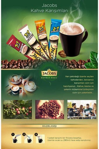 Jacobs 3'ü 1 Arada Sade 12 gr 40 Adet Granül Kahve Hazır Kahve