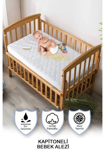 Vionel Home Fitted Pamuk Lastikli Sıvı Geçirmez 60 X 120 cm Tek Kişilik Alez