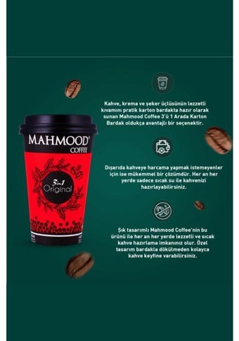 Mahmood Coffee 3'ü 1 Arada Sade 18 gr 5 Adet Granül Kahve Hazır Kahve