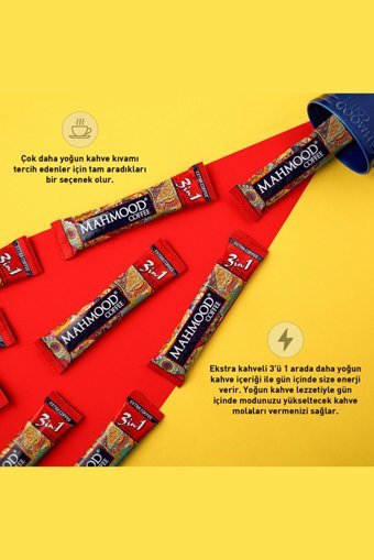 Mahmood Coffee 3'ü 1 Arada Sade 17 gr 36 Adet Granül Kahve Hazır Kahve