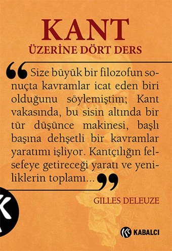 Kant Üzerine Dört Ders Gilles Deleuze Kabalcı Yayınevi