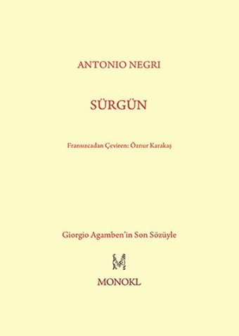 Sürgün Antonio Negri Monokl