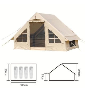 Madfox Glamping 4 Kişilik 4 Mevsim Kamp Çadırı Bej
