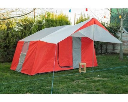 Tunç 8 - 10 Kişilik 4 Mevsim Odalı Kamp Çadırı Kırmızı