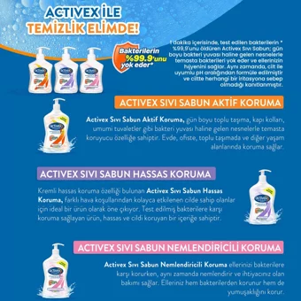 Activex Nemlendiricili Antibakteriyel Köpük Sıvı Sabun 1.5 lt 2'li