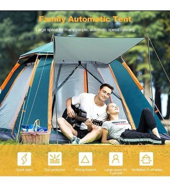 Andoutdoor 6 - 7 Kişilik Otomatik 4 Mevsim Kamp Çadırı Koyu Yeşil