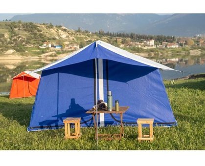 Tunç 6 - 7 Kişilik 4 Mevsim Odalı Kamp Çadırı Mavi