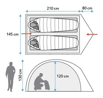 Evolite 2 Kişilik 4 Mevsim Çift Tenteli Kamp Çadırı Gri