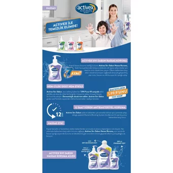 Activex Nemlendiricili Antibakteriyel Köpük Sıvı Sabun 300 ml+650 ml 2'li