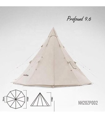 Naturehike Profound 9.6 Carpa Glamping 3 - 4 Kişilik 4 Mevsim Aile Çadırı Bej
