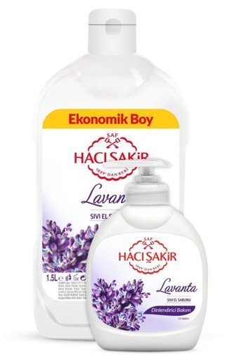 Hacı Şakir Lavanta Nemlendiricili Antibakteriyel Köpük Sıvı Sabun 600 ml+1.5 lt 2'li