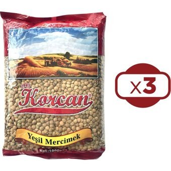 Korcan Yeşil Mercimek 3x1 kg