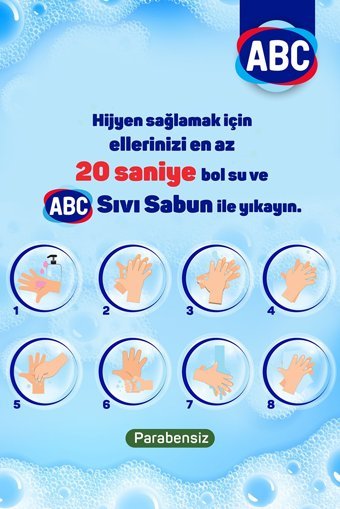 ABC Deniz Esintisi-Lavanta-Gül Nemlendiricili Parabensiz Köpük Sıvı Sabun 3.5 lt 3'lü