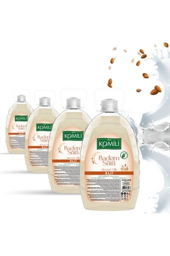 Komili Badem Sütü Nemlendiricili Parabensiz Köpük Sıvı Sabun 3 lt 4'lü