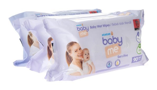 Baby Me Sensitive 90 Yaprak 3'lü Paket Islak Mendil
