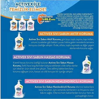 Activex Nemlendiricili Antibakteriyel Köpük Sıvı Sabun 700 ml+1 lt 12'li