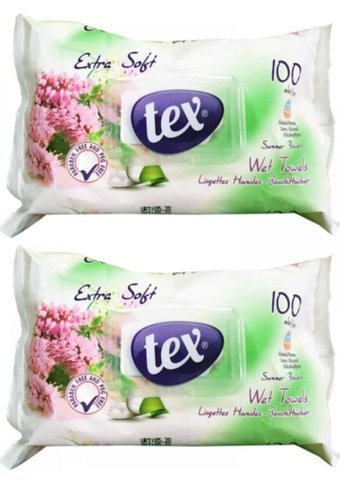 Tex Yaz Çiçeği 100 Yaprak 2'li Paket Islak Mendil