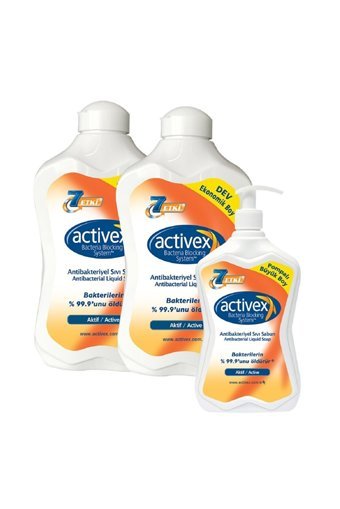Activex Nemlendiricili Antibakteriyel Köpük Sıvı Sabun 700 ml+1.5 lt 3'lü