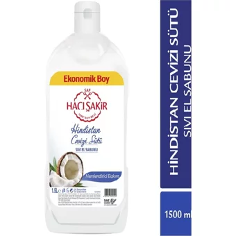 Hacı Şakir Hindistan Cevizi Nemlendiricili Köpük Sıvı Sabun 1.5 lt Tekli