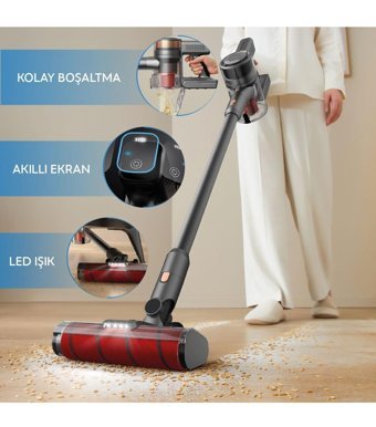 Deerma Vc80 Toz Torbasız Işıklı Kuru Kablosuz Dikey Şarjlı Süpürge
