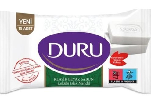 Duru Beyaz Sabun Kokulu 15 Yaprak 3'lü Paket Islak Mendil