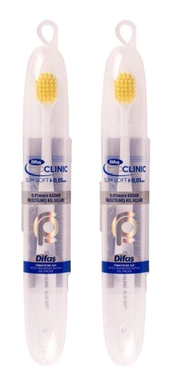 Difaş Pro clinic Slim Soft Kapaklı Yumuşak Manuel Diş Fırçası Sarı