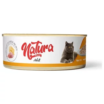 Natura Yetişkin Tavuk-Peynir Parça Etli Yaş Kedi Maması 70 gr