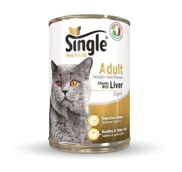 Single Ciğer Yetişkin Yaş Kedi Maması 415 gr