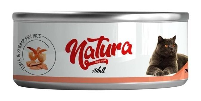 Natura Yetişkin Karides-Ton Balığı Jöleli Yaş Kedi Maması 70 gr