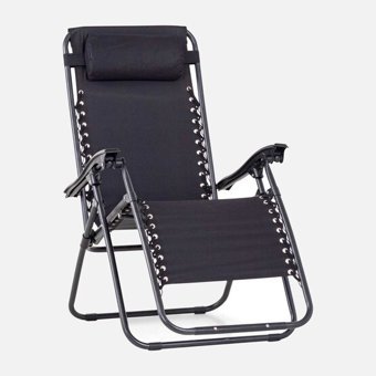Sunfun Metal Katlanır Şezlong Siyah