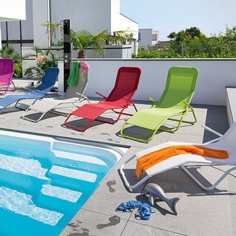 Sunfun Marissa Metal Katlanır Şezlong Kırmızı