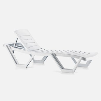 Holiday Plastik Katlanır Şezlong Beyaz