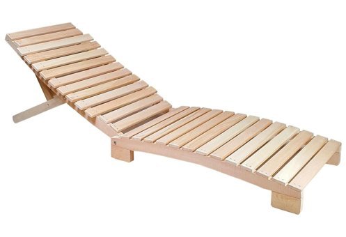 Bysay 3 Kademe Ahşap Katlanır Şezlong Natural