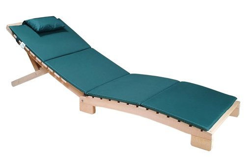 Bysay 3 Kademe Ahşap Katlanır Şezlong Yeşil