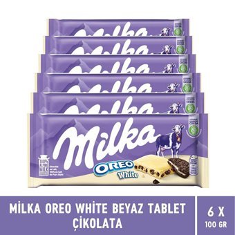 Milka Oreo Beyaz Çikolata 100 gr 6 Adet
